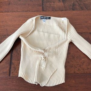 Cream long sleeve shirt